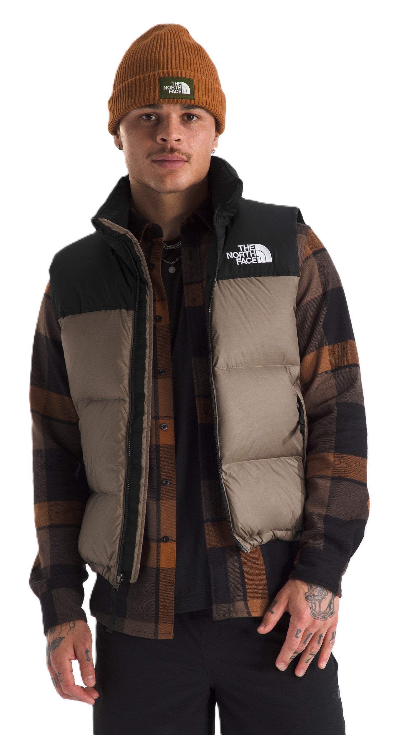 Men's 1996 Retro Nuptse Vest Mocha Brown/Tnf Black | Quarks Shoes