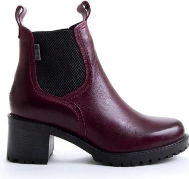 Bulle Boots Bordo Side Zip On Block Heel