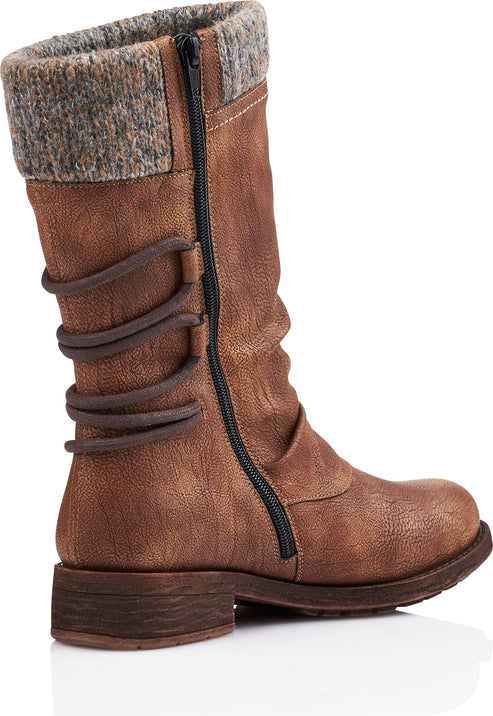 Remonte Boots D8070-25 - Brown Tall Side Zip Boot