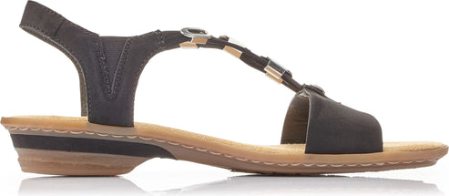 Rieker Sandals Black Strappy Sandal
