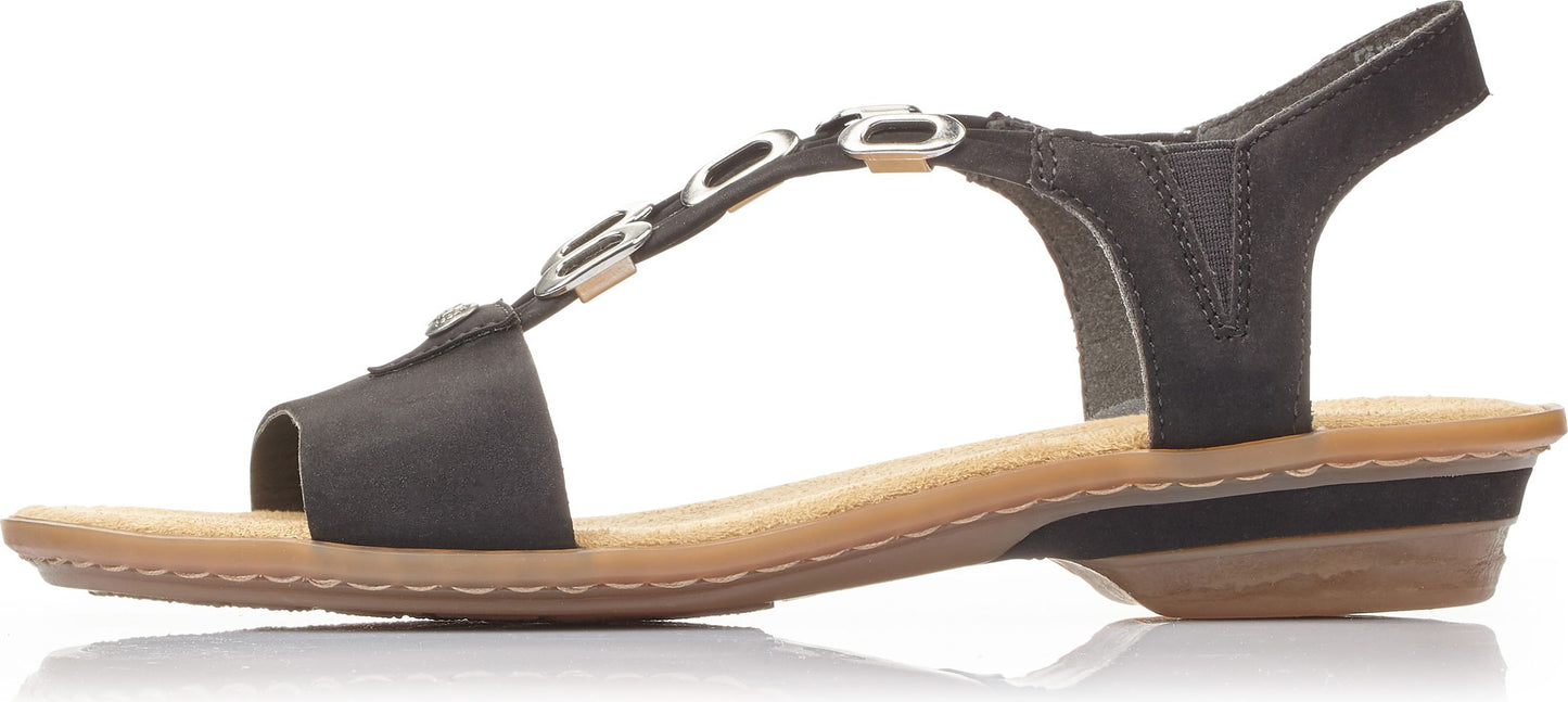 Rieker Sandals Black Strappy Sandal
