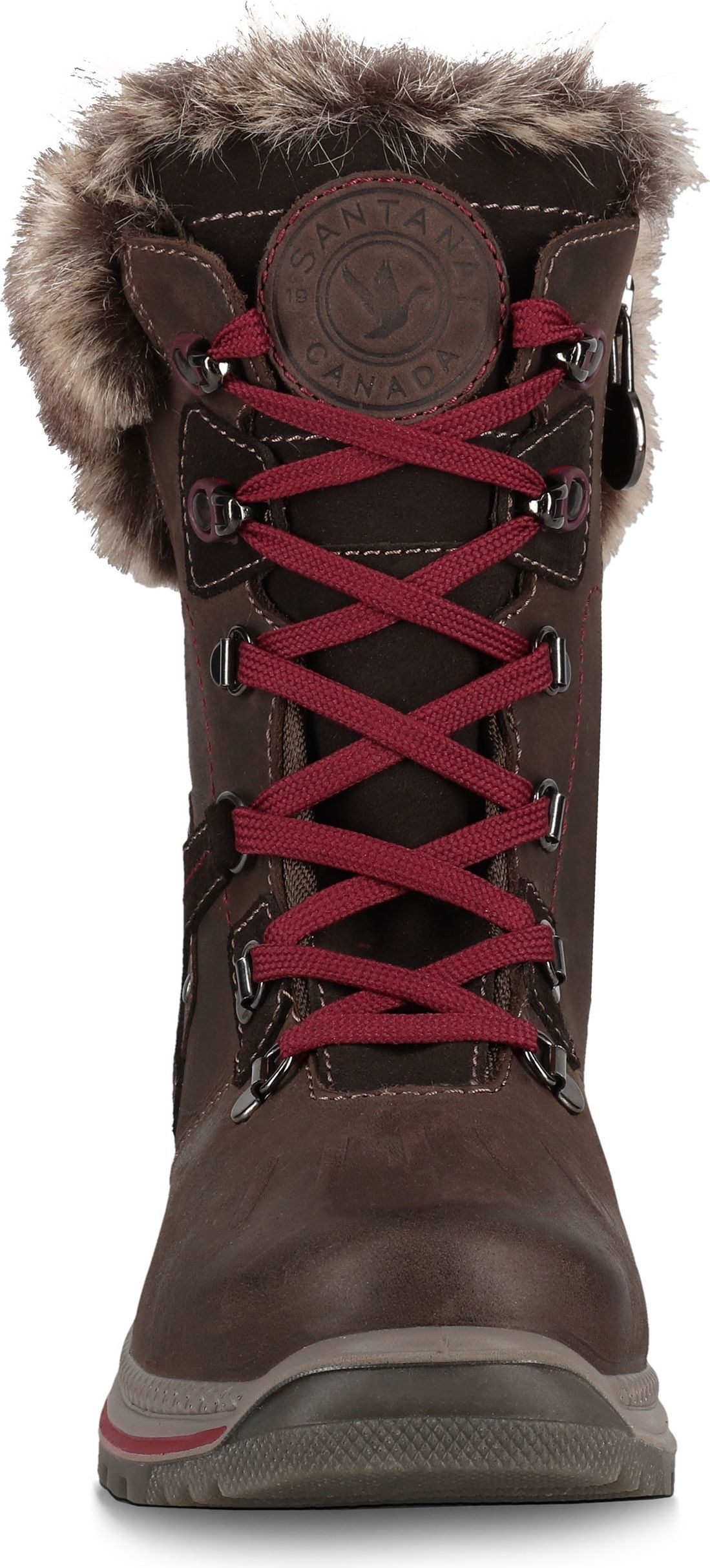 Santana Canada Boots Milly Leather Brown Burgundy