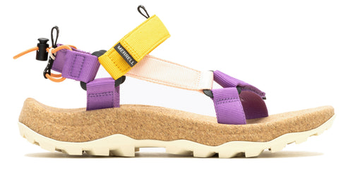 Cork sandal with colorful straps.