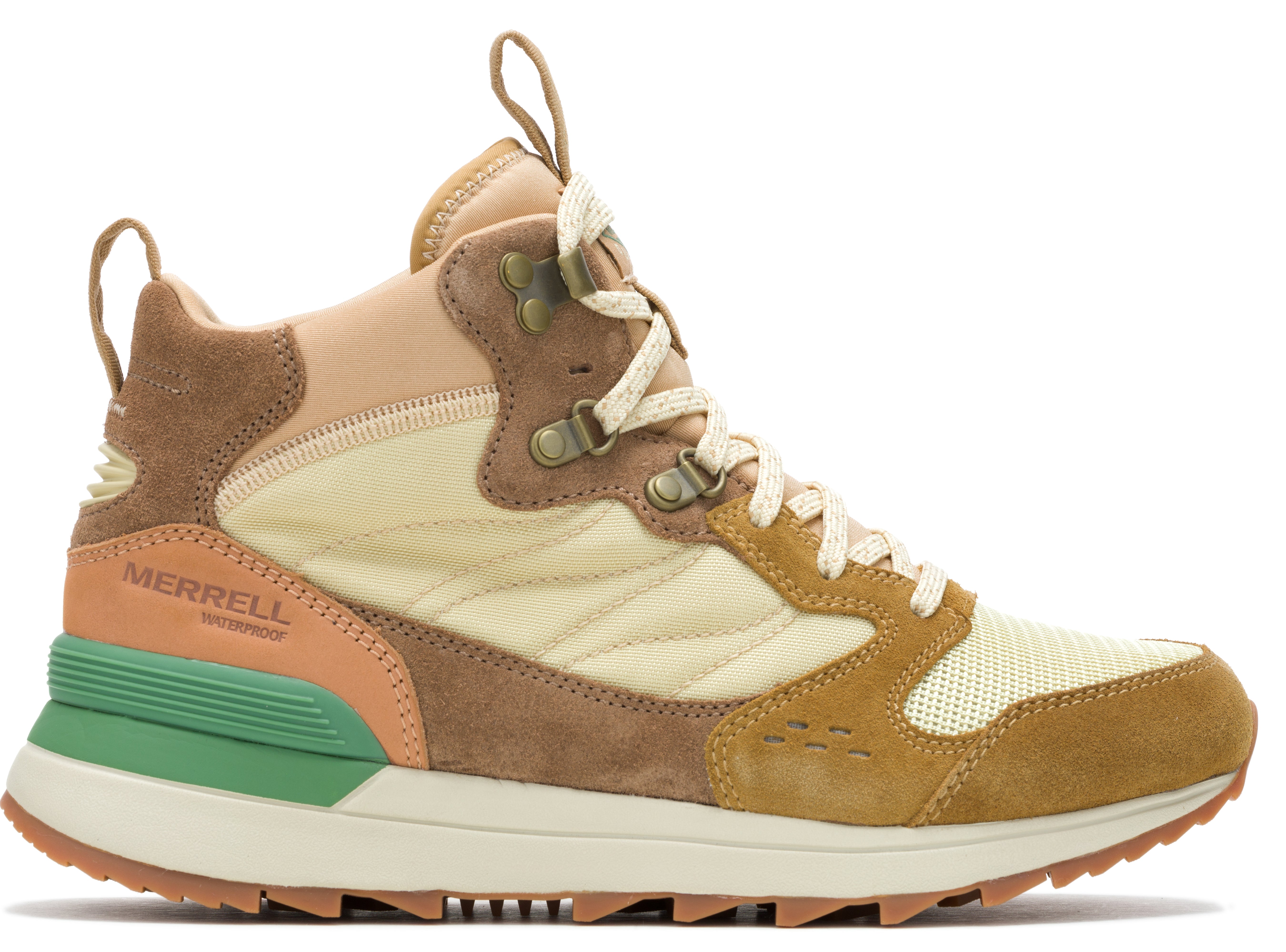 mlrumlru Women's Alpine 83 Snkr Recraft Mid WP Tan | Quarks Shoes