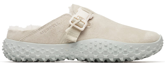 A slip-on style shoe with a buckle.