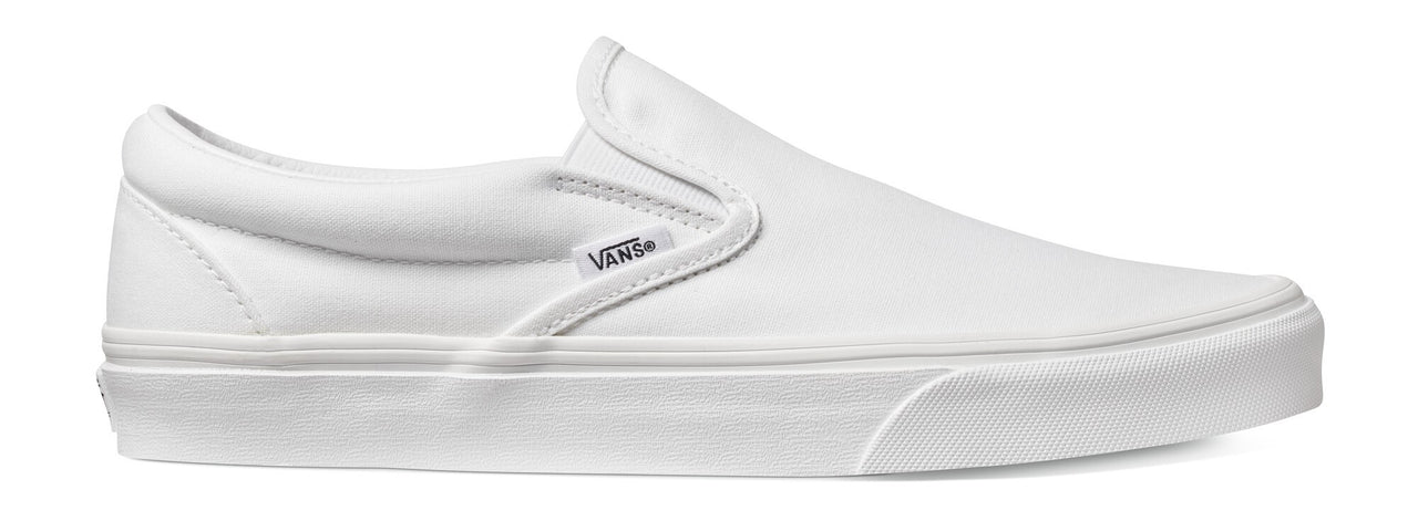 White slip-on sneaker.