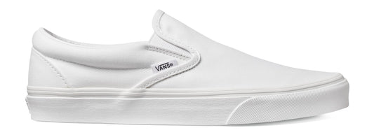 White slip-on sneaker.