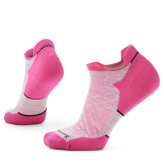 Pair of pink and white low-cut socks.