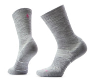 W Run Cold Weather Targeted Cushion Crew Socks Light Gray-white