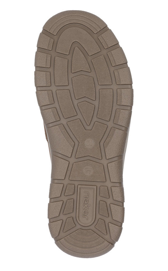 Shoe sole with a rectangular tread pattern and the text "mckay" near the heel.