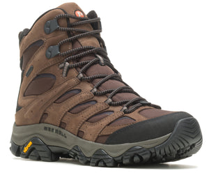 Brown hiking boot with black accents and Vibram sole.