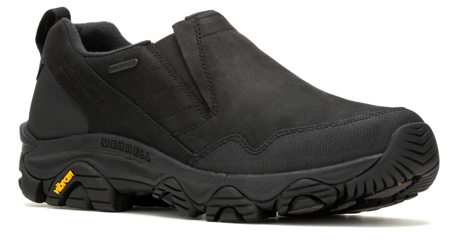 Black slip-on shoe with a chunky tread.