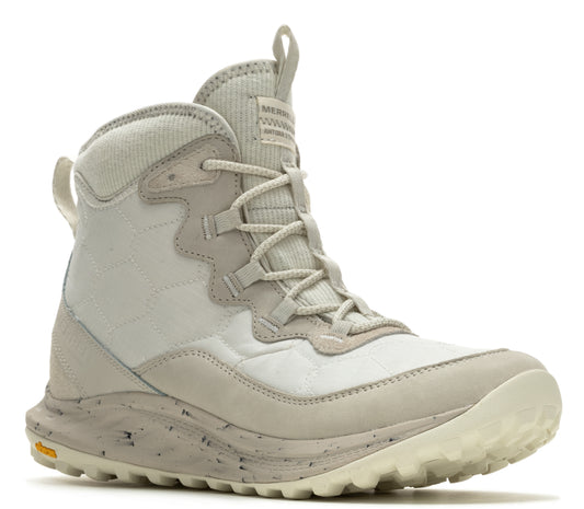 High top light grey casual shoe with laces and loop pulls.