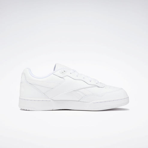 All-white sneaker with a flat sole.