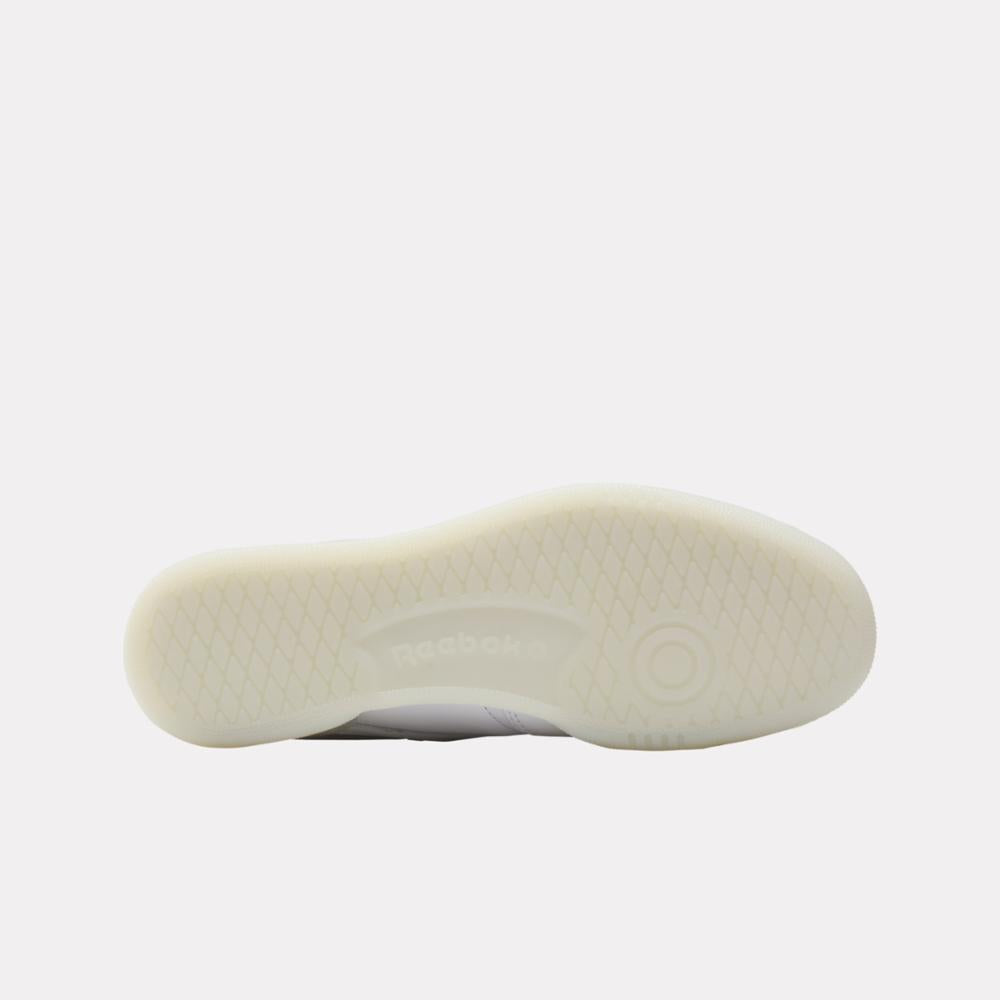 White shoe sole with circular design.