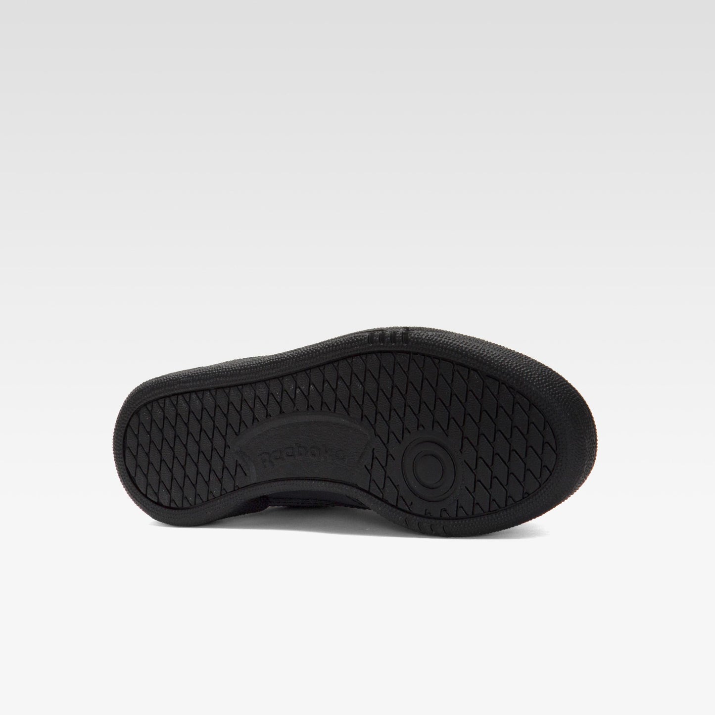 black shoe outsole, non-slip tread.