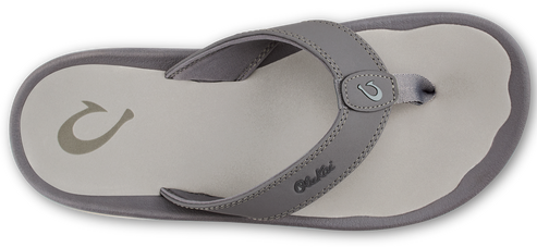 Gray sandal with a white sole.