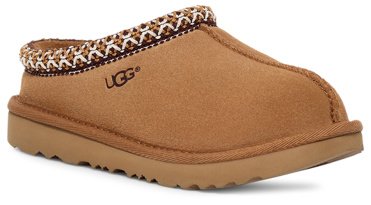 Brown slip-on shoe with textured trim.