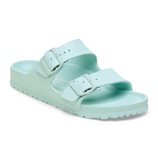 Aqua two-strap sandal with adjustable buckles