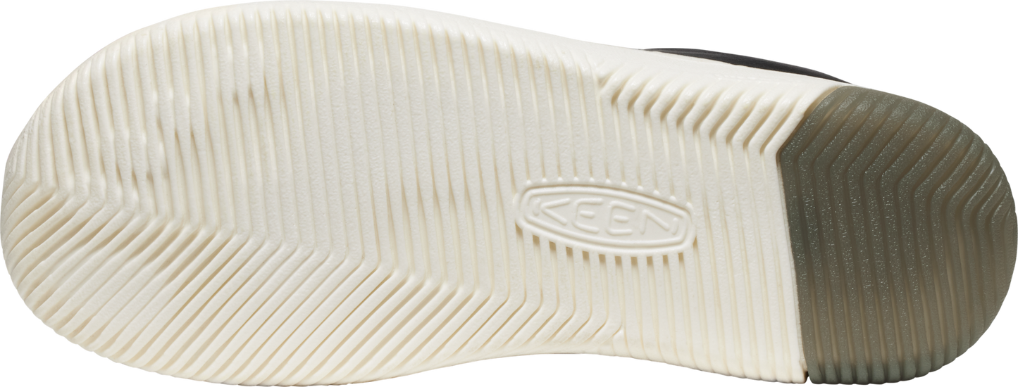 shoe sole with the word KEEN stamped in the middle.