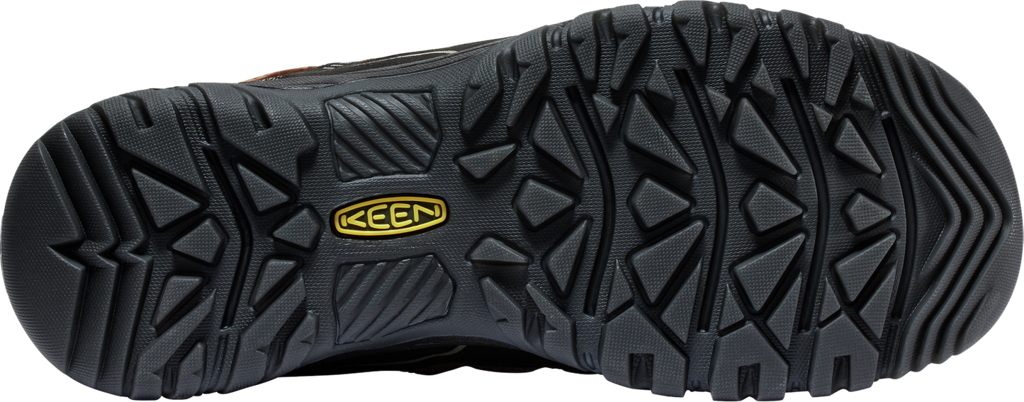A shoe sole with a KEEN logo.