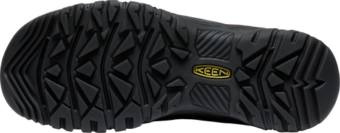Sole of a black shoe with a Keen logo.