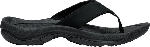 Black flip-flop sandal with a thick sole.