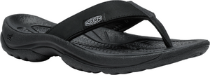 Black flip-flop with KEEN logo on the strap.