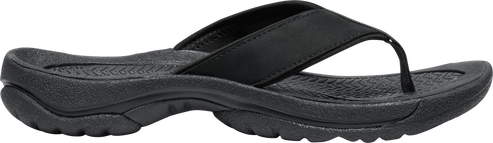 A black flip-flop with thick sole.