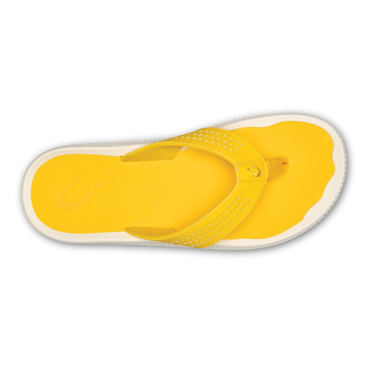 Yellow flip-flop with textured strap
