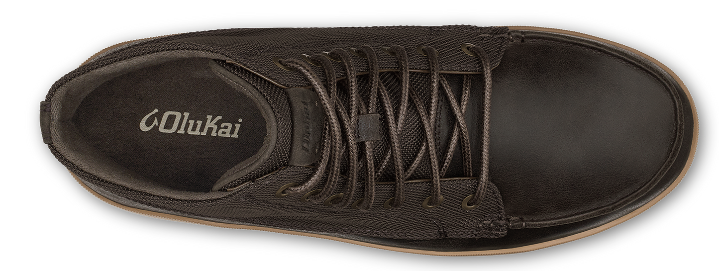 A pair of brown shoes with laces.