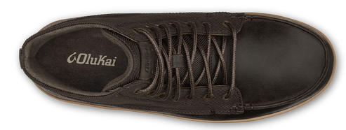 A pair of brown shoes with laces.