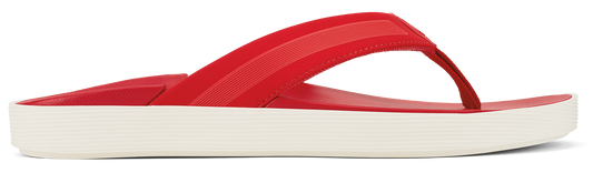 Red flip-flop with a thick white sole.