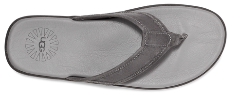Gray flip flop with UGG logo on sole.
