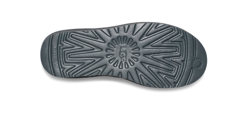 Close-up of a shoe sole with the UGG logo in the center.