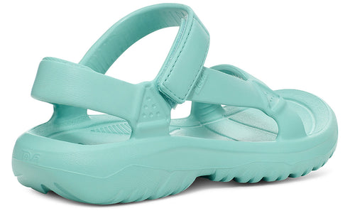 Mint sandal with velcro straps.