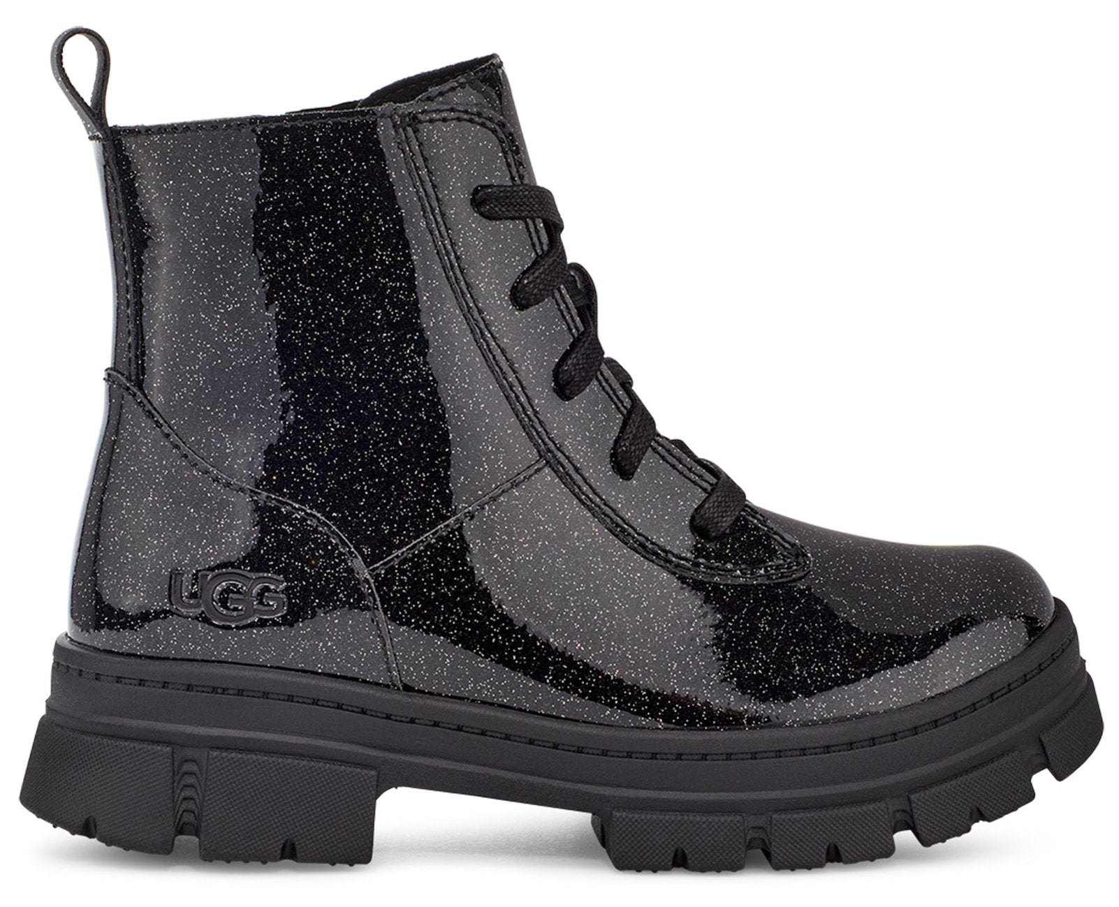 K Ashton Lace Up Glitter Black | Quarks Shoes