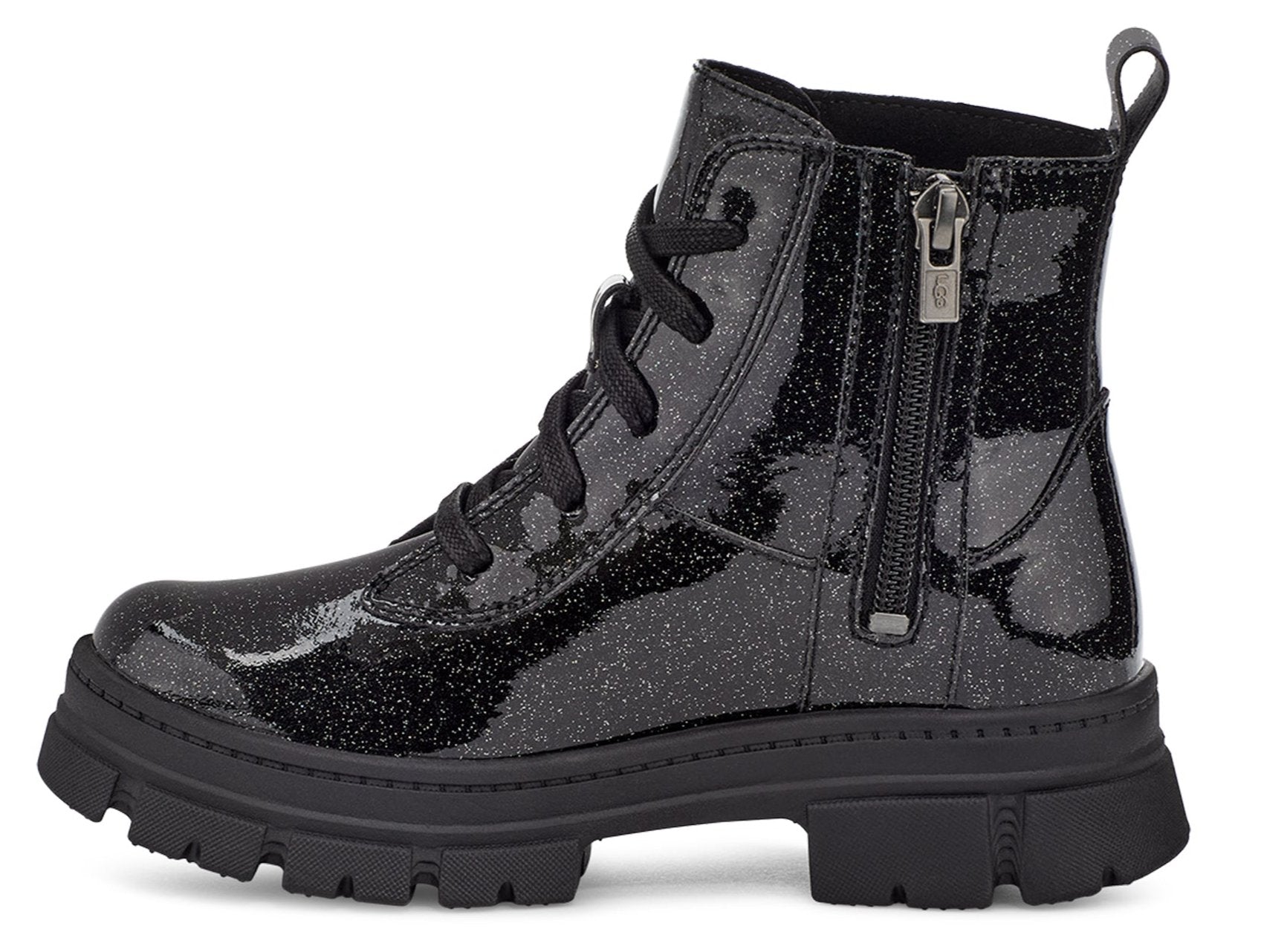 K Ashton Lace Up Glitter Black | Quarks Shoes
