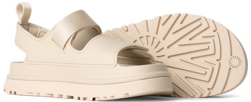 beige platform sandals with a lug sole