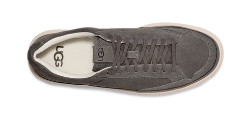 UGG gray sneaker with laces and visible logo inside