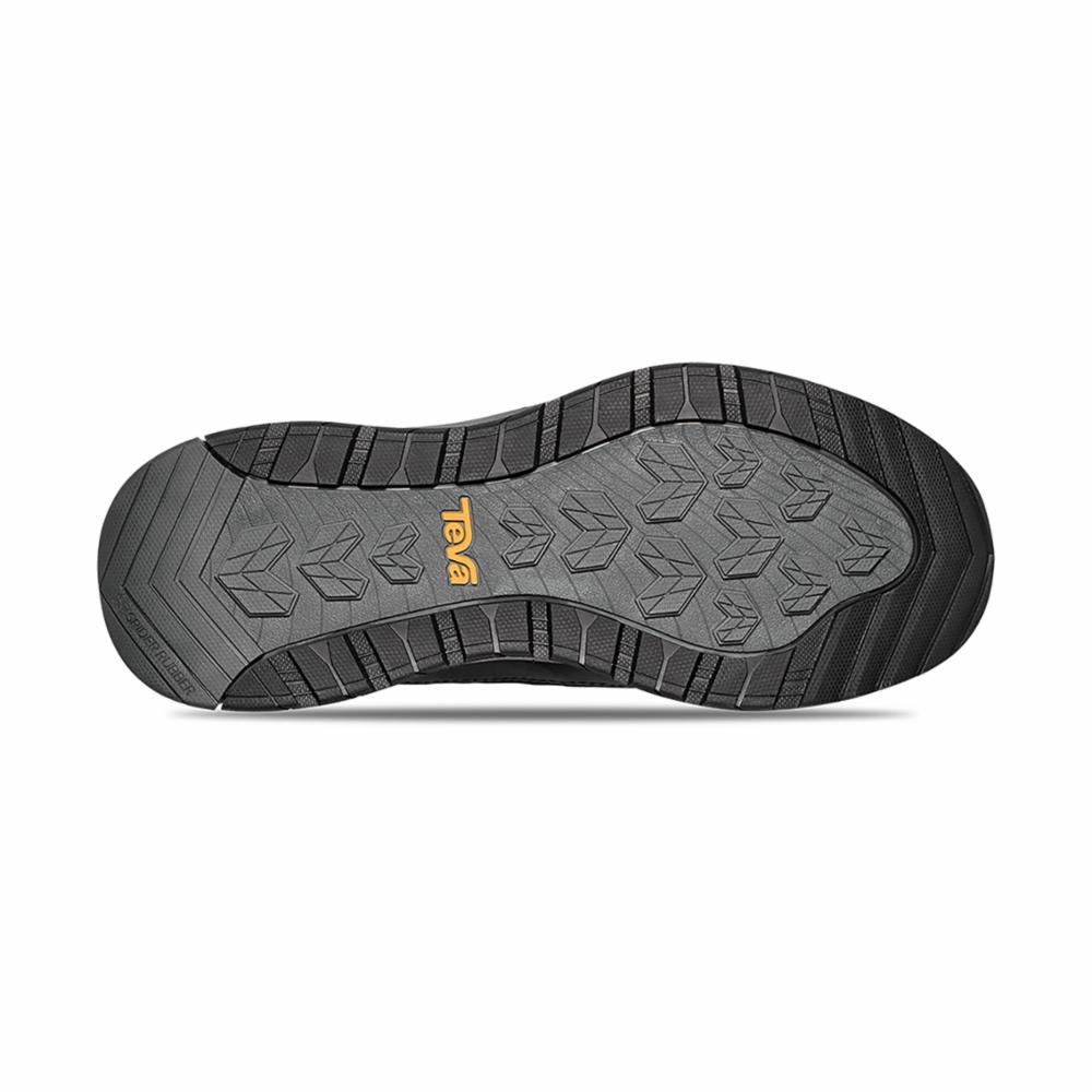 The bottom of a shoe with textured rubber tread pattern and Teva label.