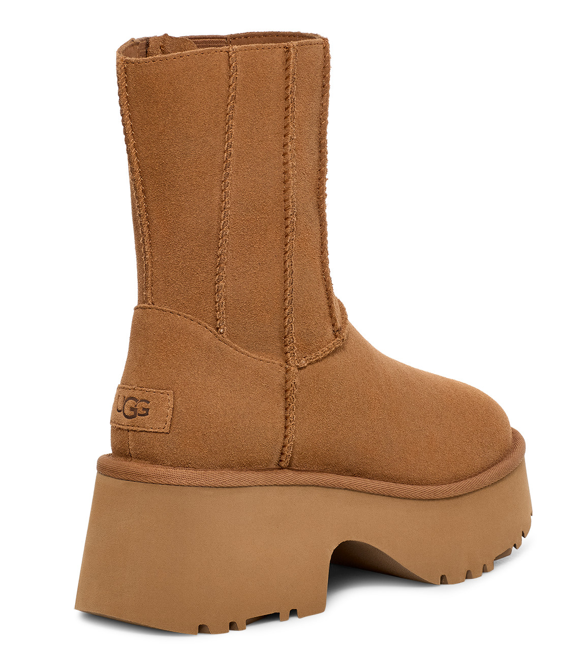 Platform boot, light brown with UGG logo.