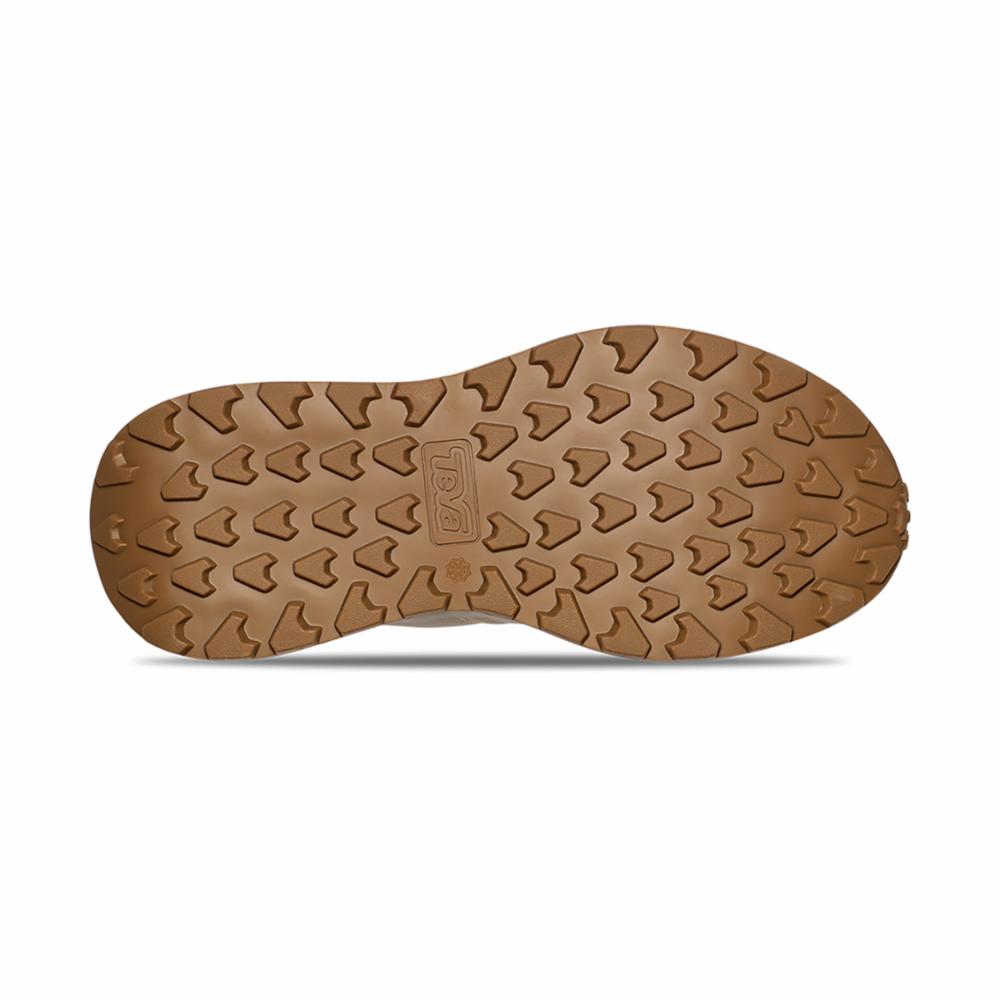 Brown patterned sole.
