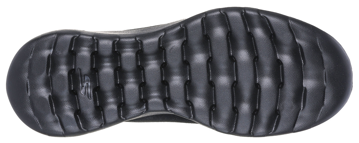 Bottom of a shoe with a waffle pattern.