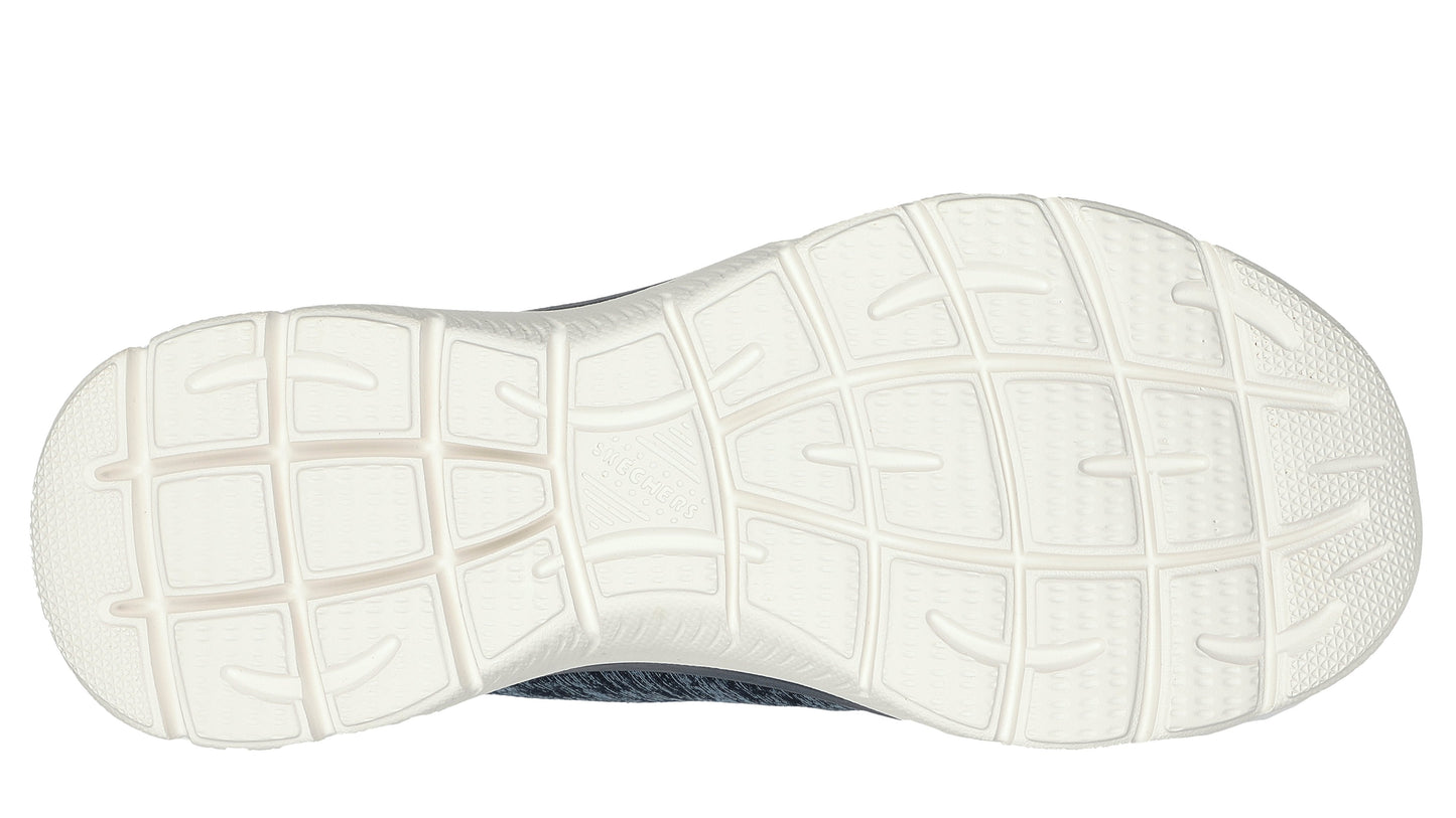 White rubber shoe sole with rectangular pattern.