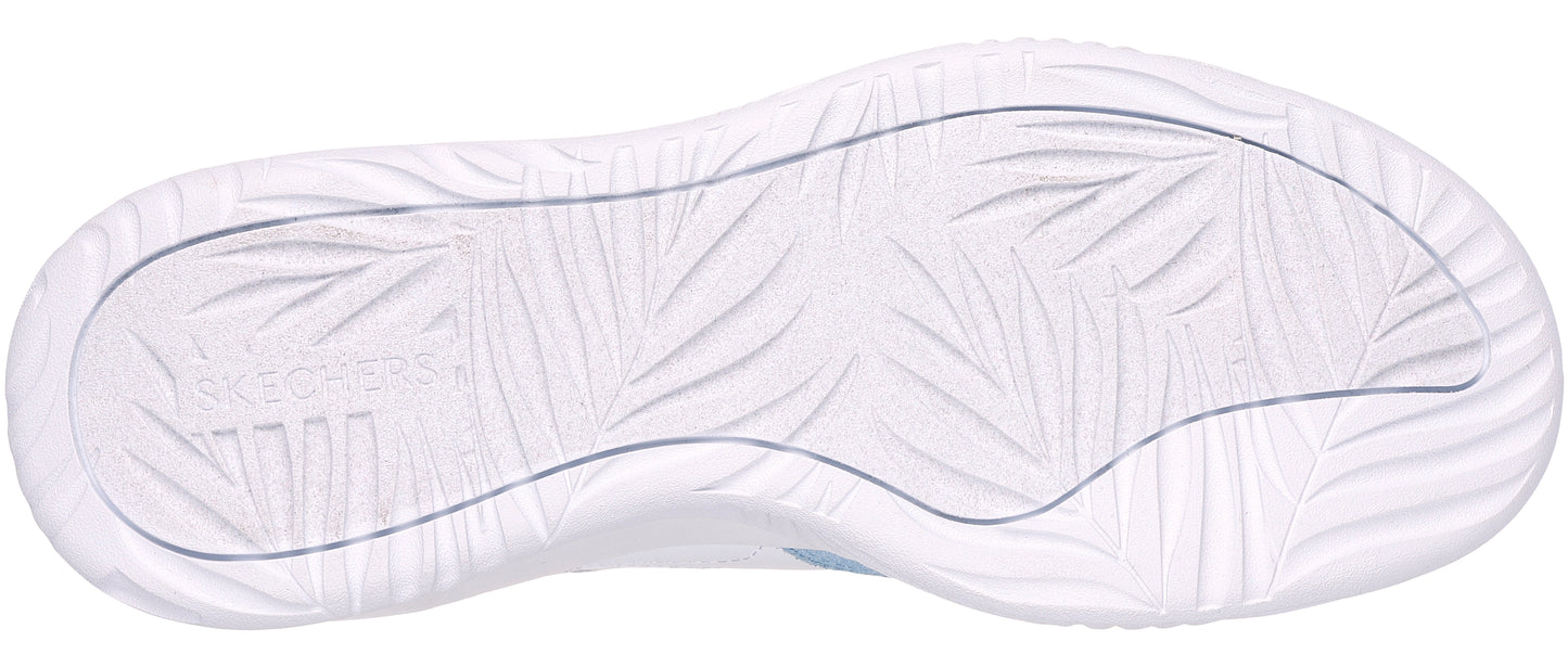 White outsole with a palm frond pattern.