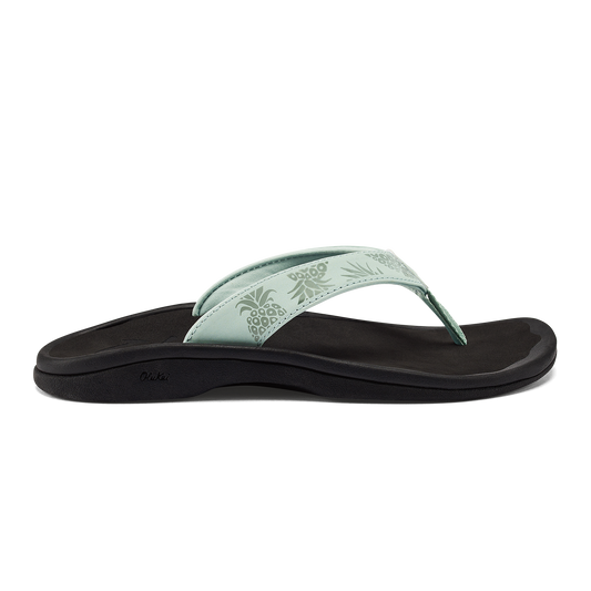 Black and teal sandal.