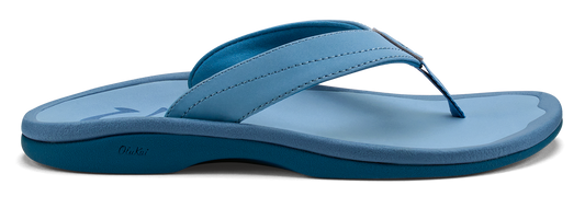 Blue flip-flop sandal with light blue strap.