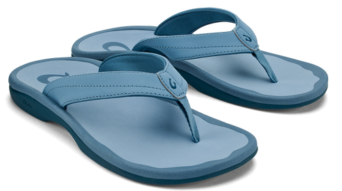 Pair of light blue flip-flops.