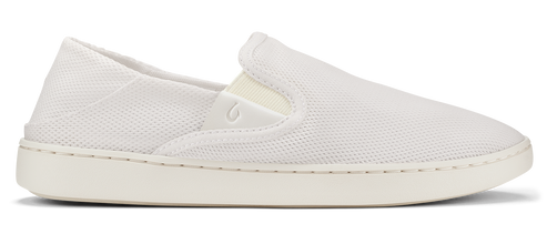 White slip-on shoe.